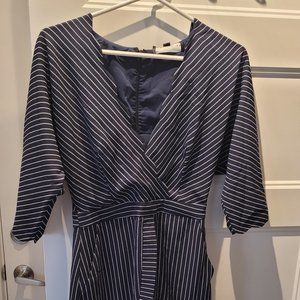 Navy blue striped dress